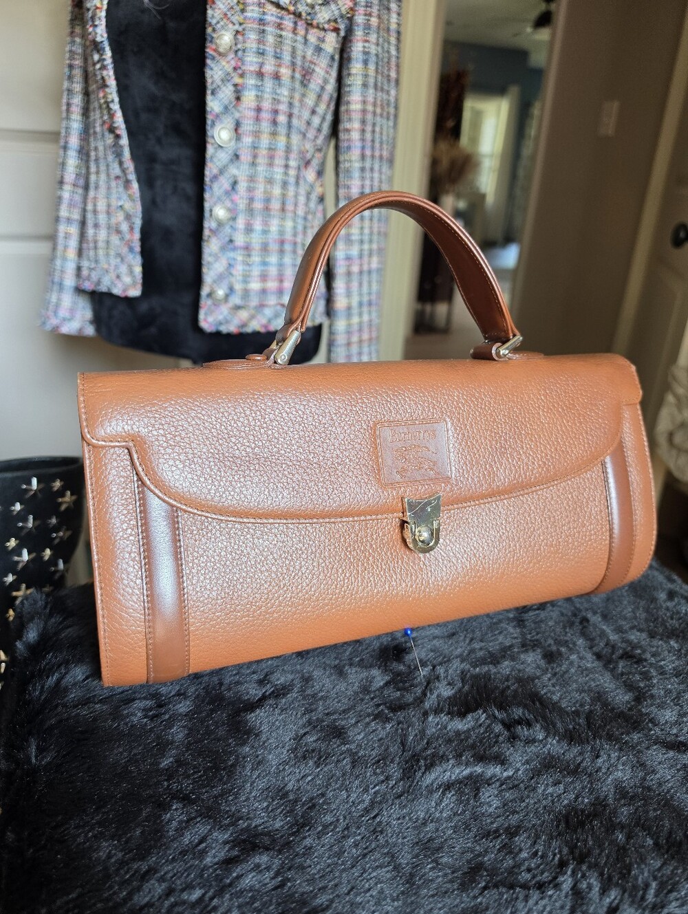 Authentic Burberry Classic Top-Handle Bag